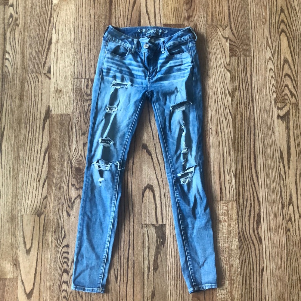 American Eagle ripped skinny jeans